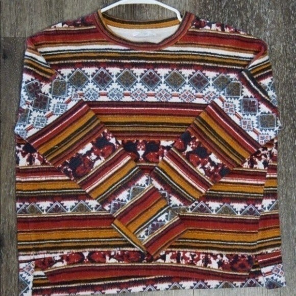 ZARA Trafaluc Brown/Red Pullover Sweater Size Small - Picture 2 of 4